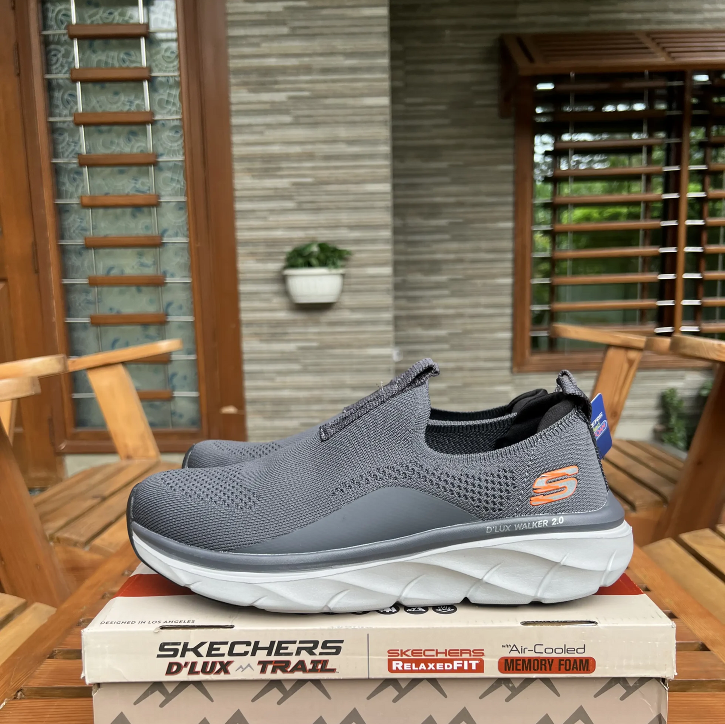 Skechers Delux Walker Shoes 2.0 Gray(Medicated Sole)